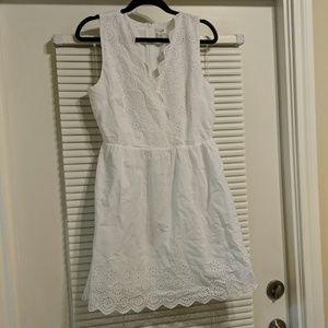 J.Crew White Border Eyelet Dress